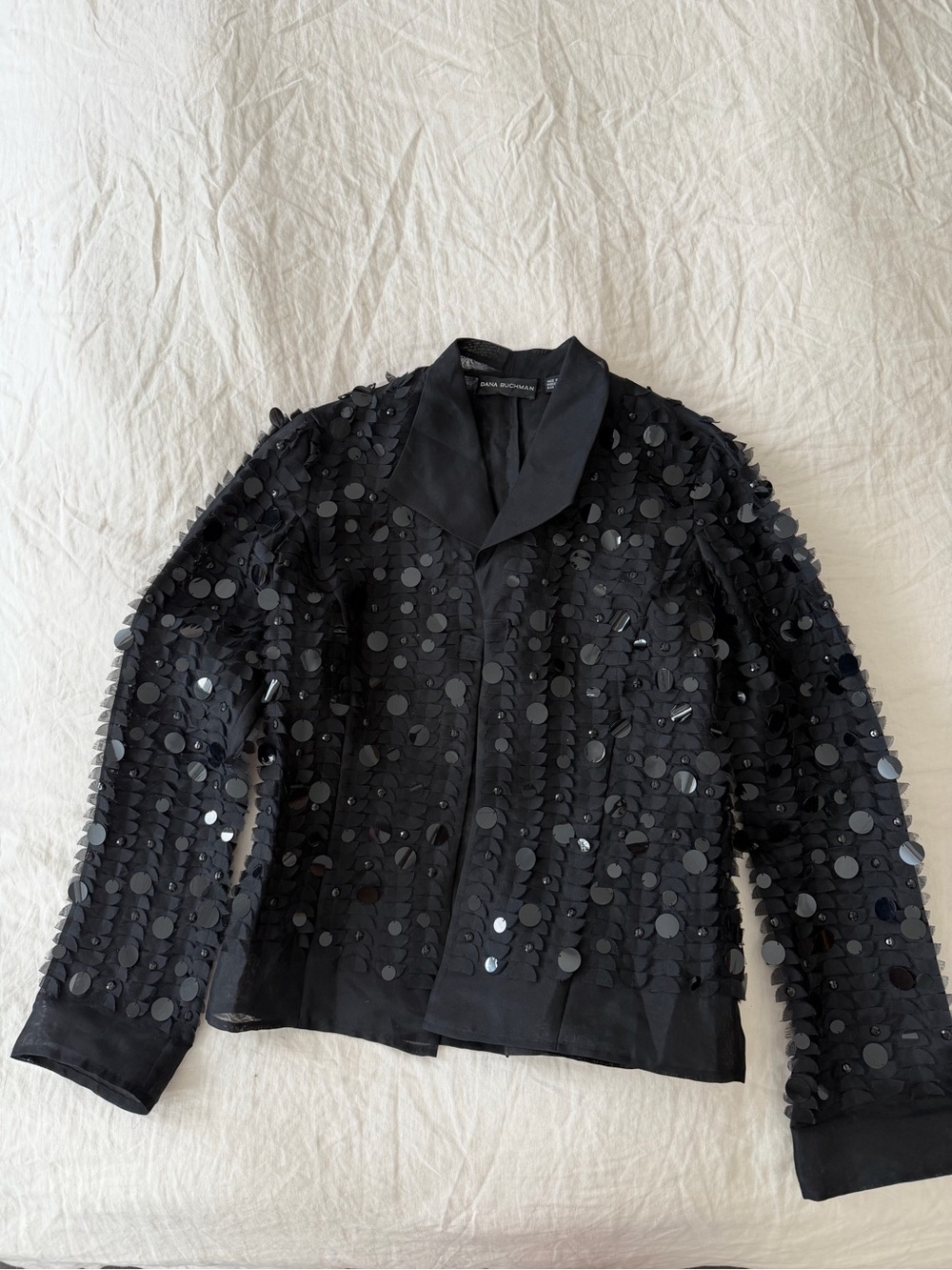 Dana Buchman Black Sequin-Embellished Blazer Jacket